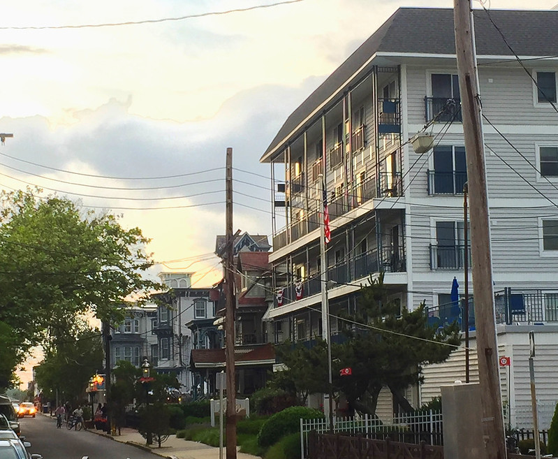 Photo by the author of some traditional apartment houses located in Cape May, New Jersey, illustrating how traditional urban housing is an artfcat of more liberal historical building laws.